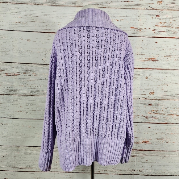 AERIE Chunky Quarter Zip Sweater (M) - Picture 4 of 7